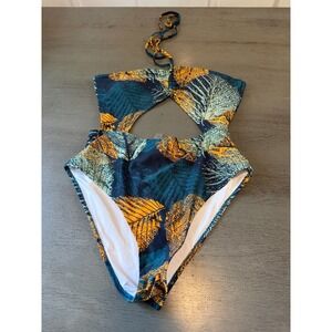 LEAVES colorful open middle CUPSHE  one piece swimsuit size large